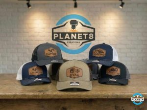 Leather Patch Hats Laser Engraving - Planet 8 Creations